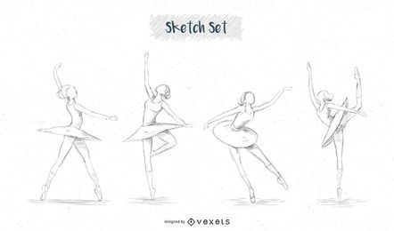 Ballerina-Skizzenentwürfe Ballerina-Skizzenentwürfe
