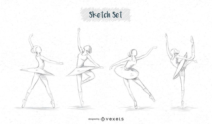 Ballerina-Skizzenentwürfe Ballerina-Skizzenentwürfe