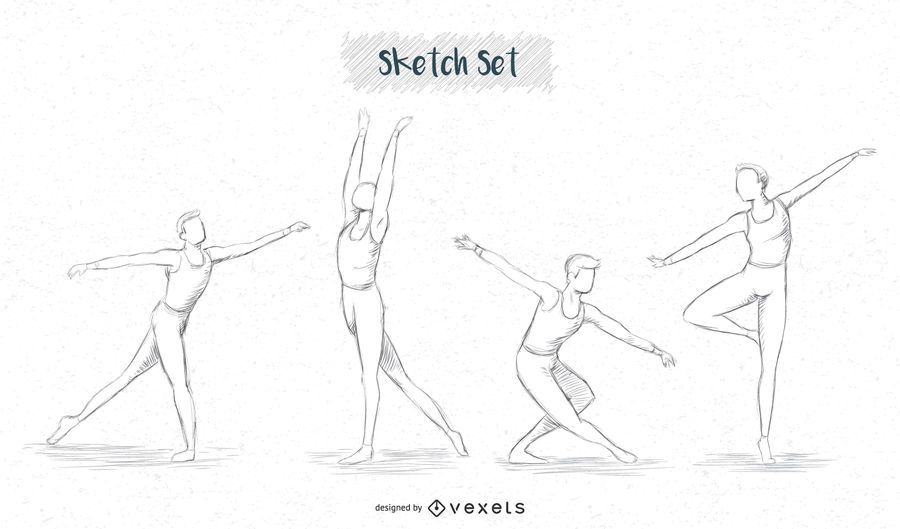 ballet dancer sketch set ballet dancer sketch set