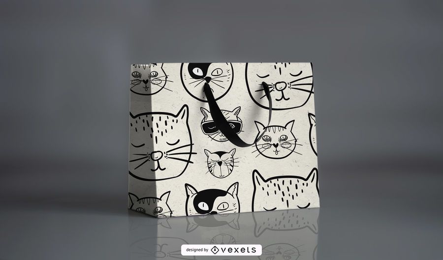 Diseño de dibujos animados patrón de gato Diseño de dibujos animados patrón de gato