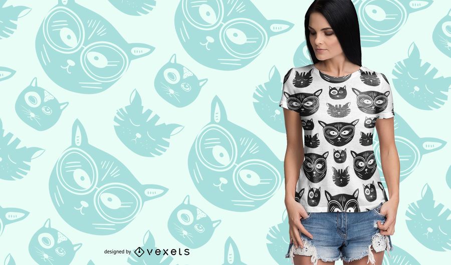 Funky cats pattern design Funky cats pattern design