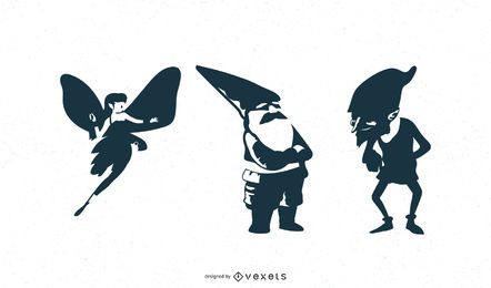 Fantasy-Charakter-Silhouetten