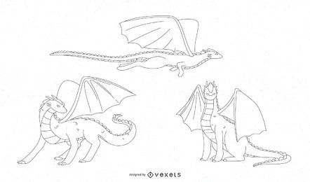 Dragon Line Vector 