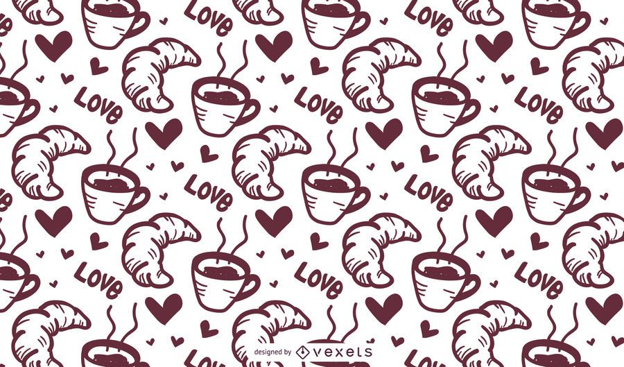 Croissant Coffee Pattern Croissant Coffee Pattern
