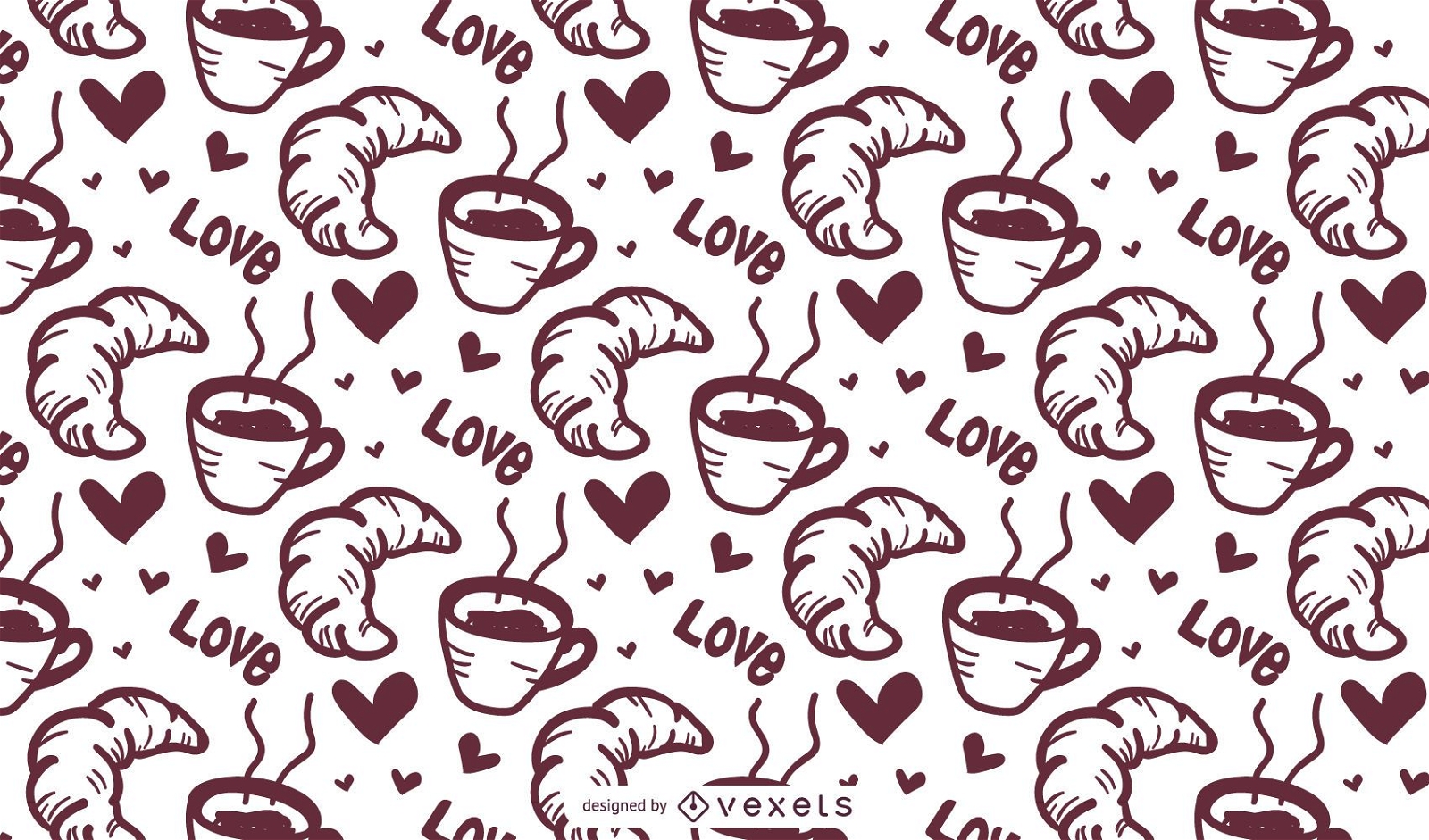 Croissant Coffee Pattern 