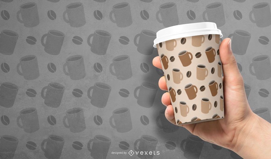 Teste padrão de Tileable da caneca de café Teste padrão de Tileable da caneca de café