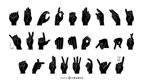 Sign Language Alphabet Silhouette Sign Language Alphabet Silhouette