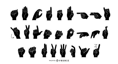 Gebärdensprache Alphabet Silhouette