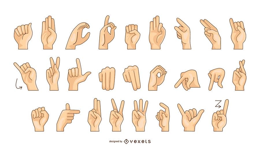 Sign Language Alphabet Vector Chart - Vector download
