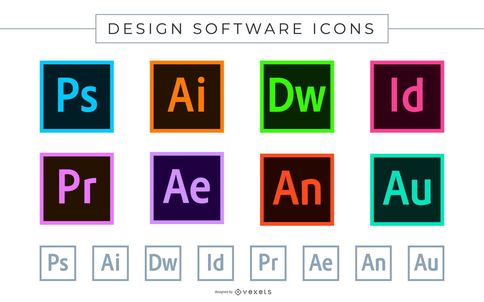 Adobe Software Icons Vector Download