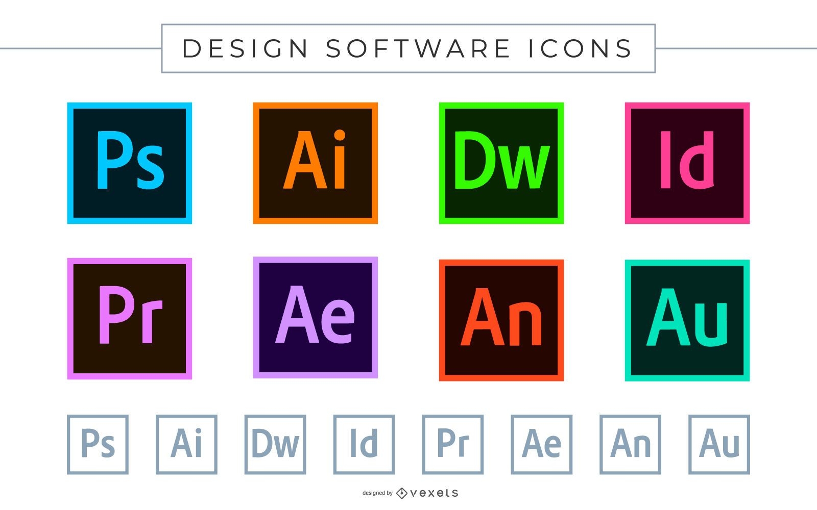 Ícones de software Adobe