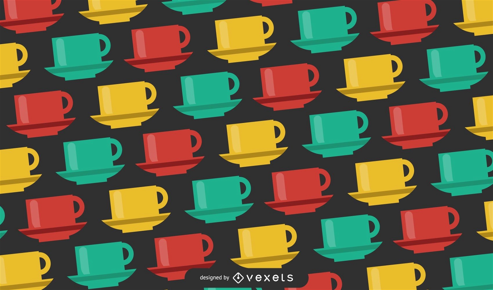 Multicolored Mugs Pattern Design 