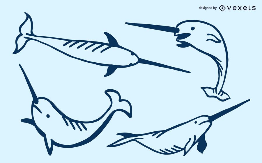 Narwhale Doodle Set Narwhale Doodle Set