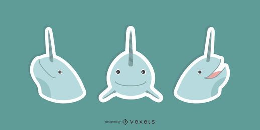 Set de pegatinas Narwhale