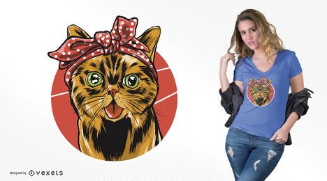 Bandana Cat T-shirt Design Bandana Cat T-shirt Design