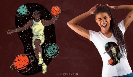 Space Basketball T-Shirt Design