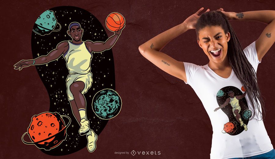 Space Basketball T-Shirt Design Space Basketball T-Shirt Design