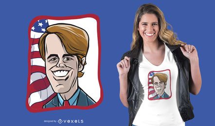 Projeto do t-shirt dos desenhos animados de Beto O Rourke Projeto do t-shirt dos desenhos animados de Beto O Rourke