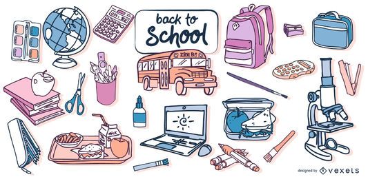 Regreso a la escuela de diseño vectorial Regreso a la escuela de diseño vectorial
