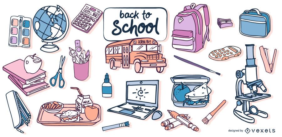 Regreso a la escuela de diseño vectorial Regreso a la escuela de diseño vectorial