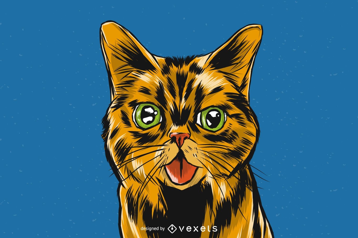Realistic Cat Illustration Design 