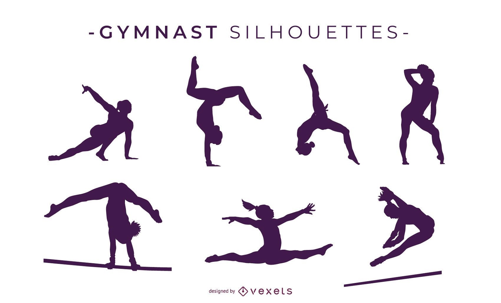 Gymnast Silhouettes Design 