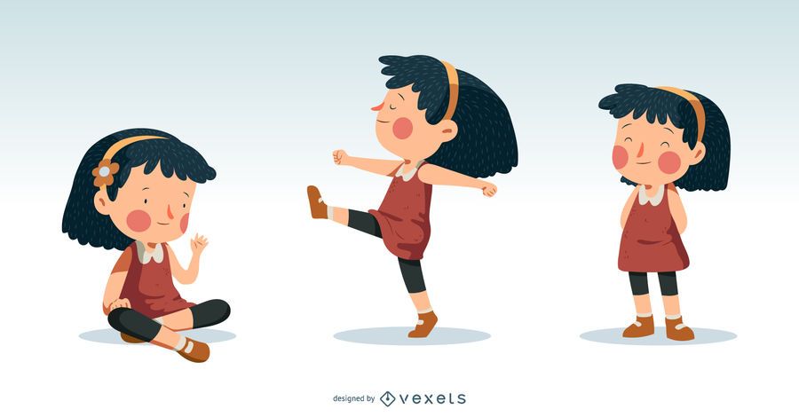 Little Girl Illustration Design - Vector Download