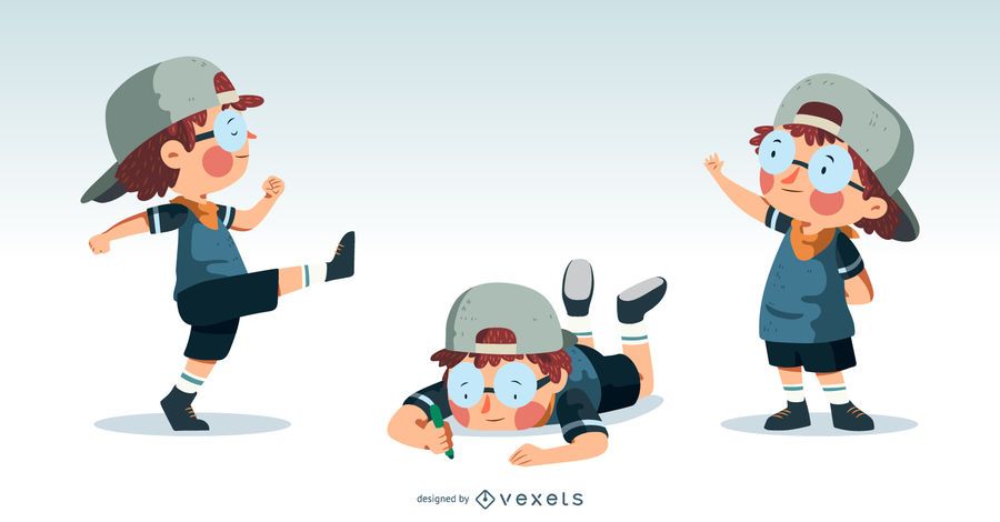 Boy in Eyeglasses Illustration Boy in Eyeglasses Illustration