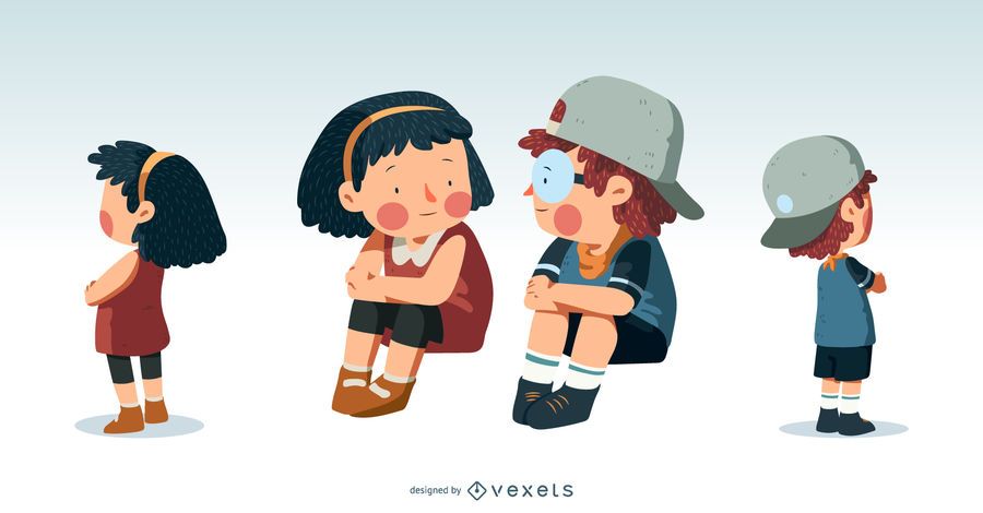 Ilustração bonito de crianças Ilustração bonito de crianças