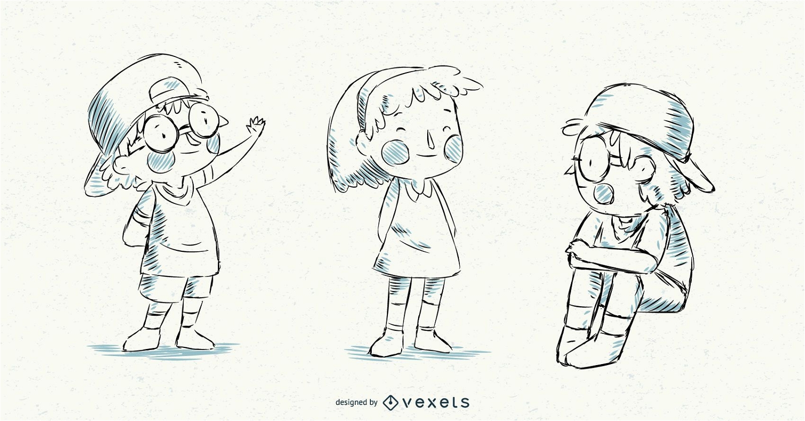Illustrated Vector Kids Set