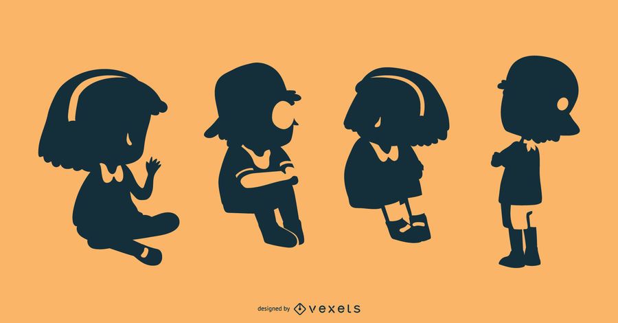 Children Silhouette Design Children Silhouette Design