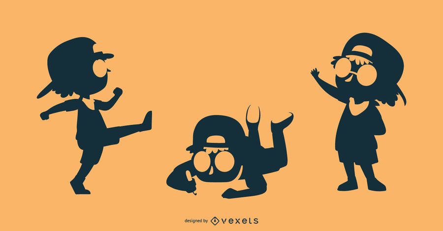 Boy Silhouette Vector Set Boy Silhouette Vector Set