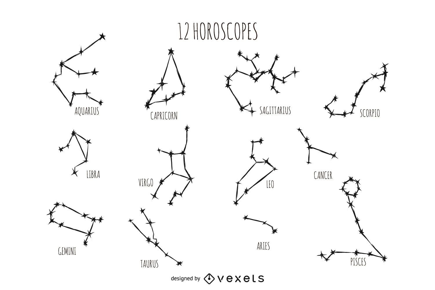 Ilustração de constelação do horóscopo