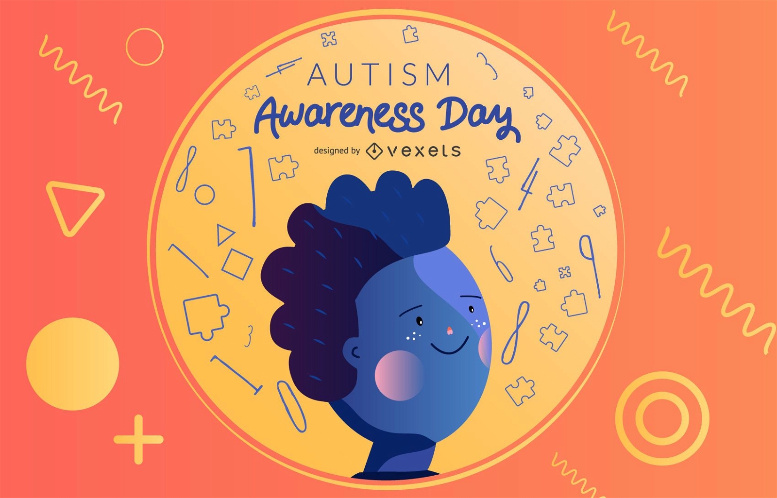 Vector del día de la conciencia del autismo