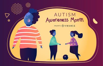 Gráfico de vetor do mês de conscientização sobre o autismo