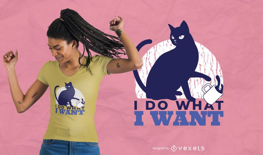 Projeto rebelde do t-shirt do gato Projeto rebelde do t-shirt do gato