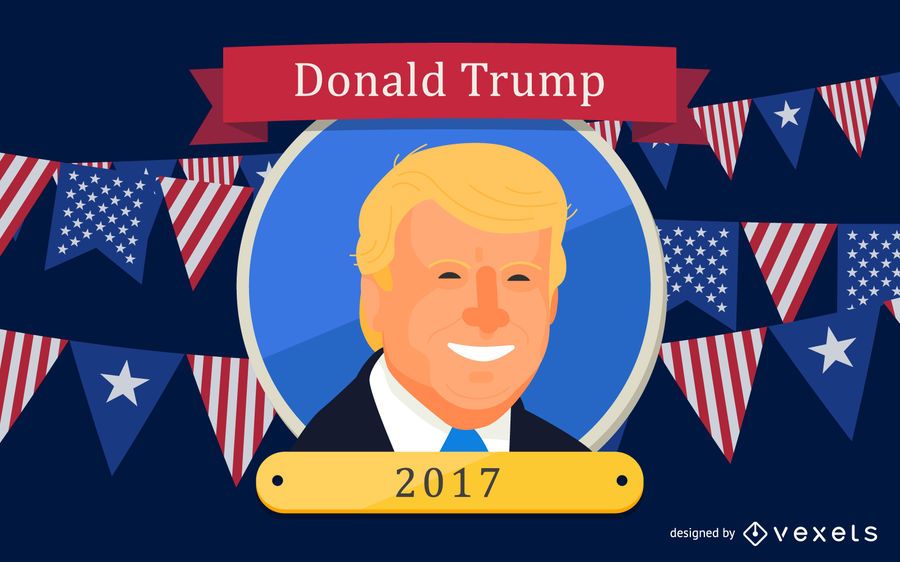 El presidente de los Estados Unidos, Donald Trump, de dibujos animados El presidente de los Estados Unidos, Donald Trump, de dibujos animados