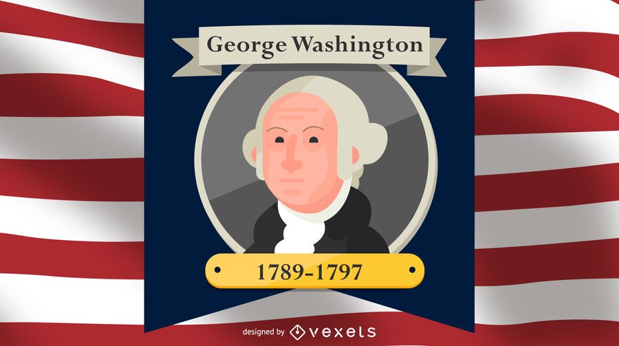 Ilustração dos desenhos animados de George Washington Ilustração dos desenhos animados de George Washington