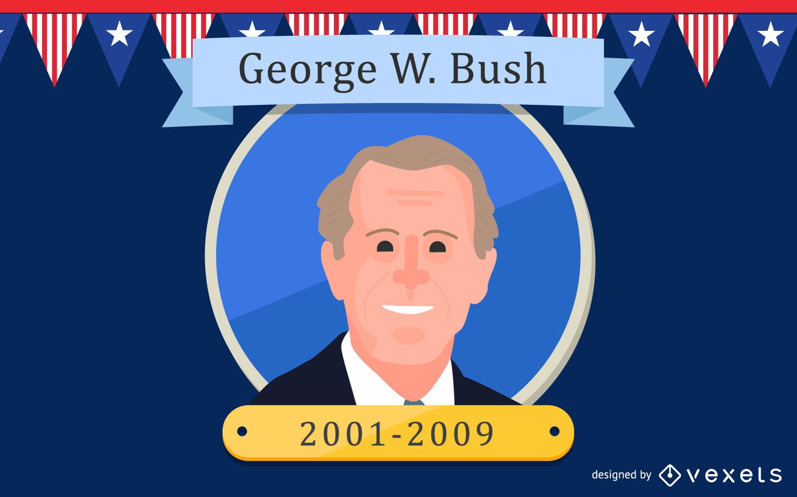 Ilustração de desenho animado de George W. Bush