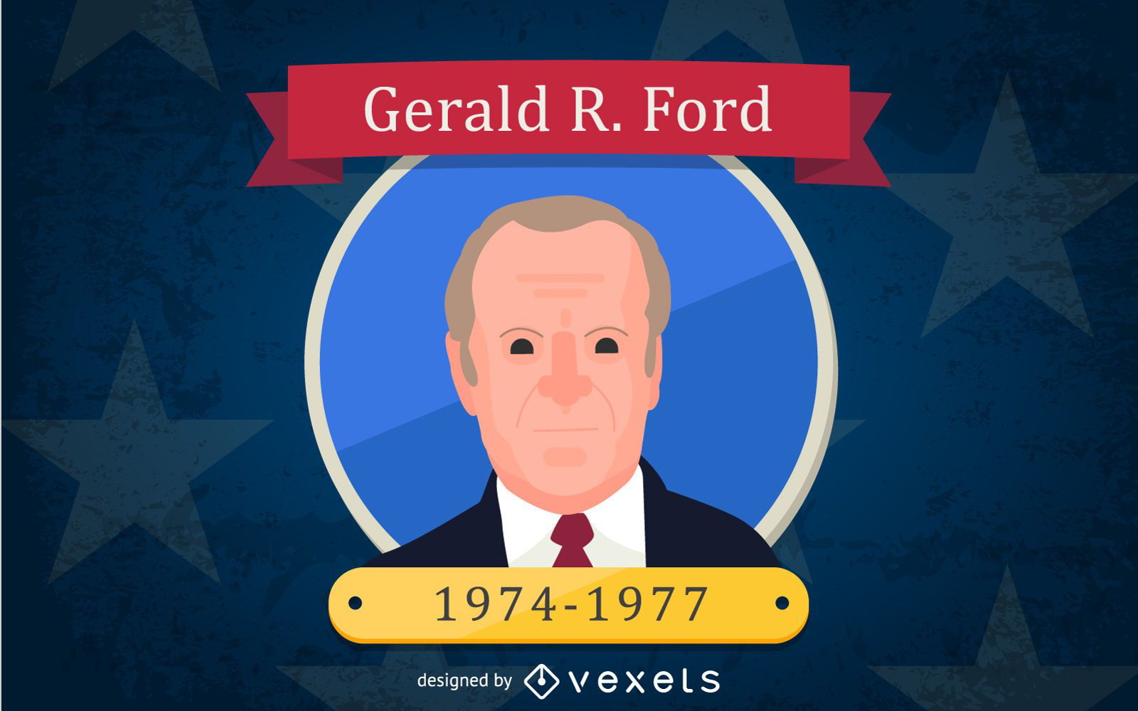 Ilustração de desenho animado de Gerald R. Ford