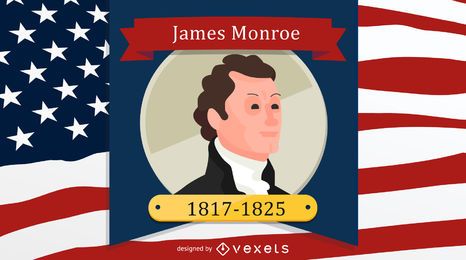 Ilustração de desenho animado de James Monroe