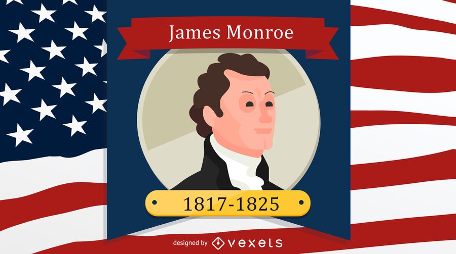 James Monroe-Karikatur-Illustration James Monroe-Karikatur-Illustration