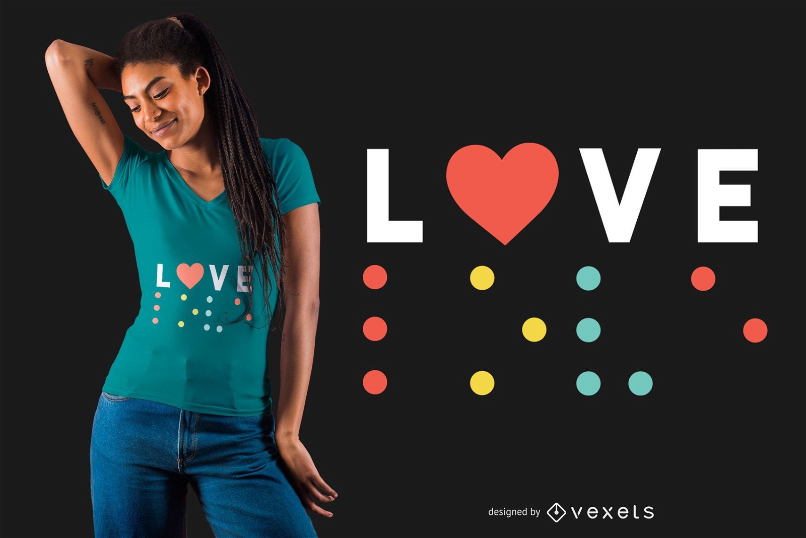 Love Braile T-shirt Design
