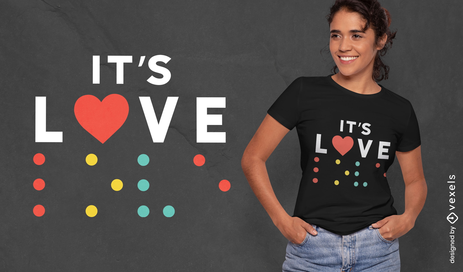 Diseño de camiseta Love Braile