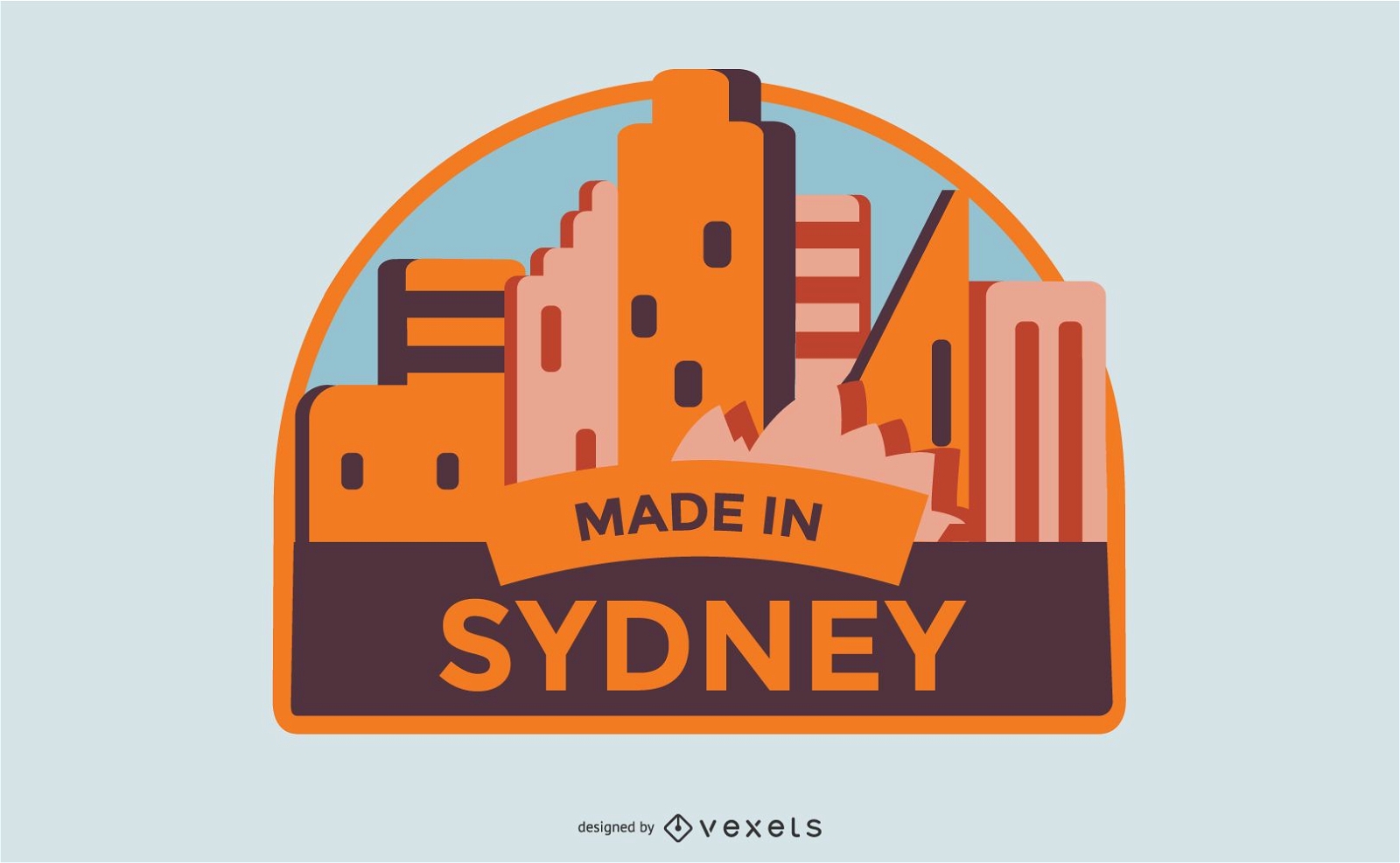 Hecho en diseño de etiqueta de Sydney