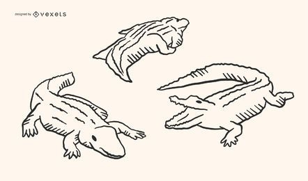 Alligator Doodle Design 