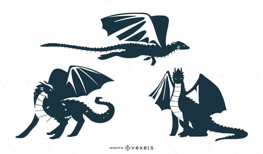 Dragon designs silhouettes Dragon designs silhouettes