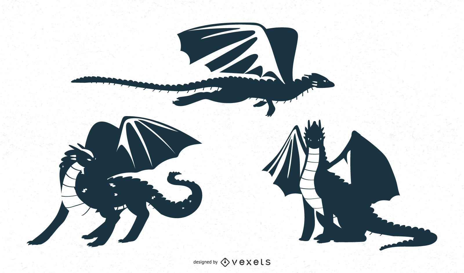 Dragon designs silhouettes