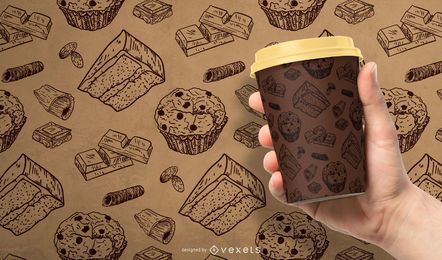 Desenho de padrão de chocolate