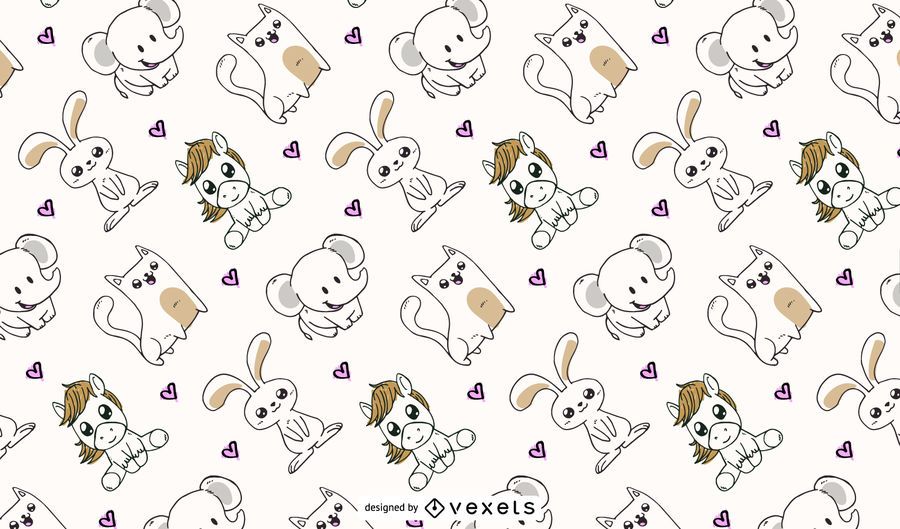 diseño de patrón de animales lindos diseño de patrón de animales lindos